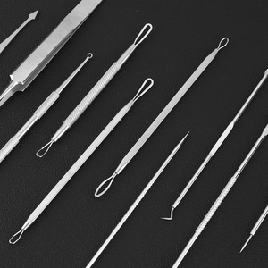 Stainless steel acne needle set (10 pieces) for removing blackheads and whiteheads, salon-grade acne extraction tools. - Product Image 2