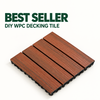 Dalles de terrasse emboîtables en WPC 300x300, grain de bois moderne, teck, antidérapantes pour jardin extérieur, bricolage