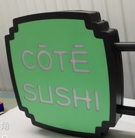 Boîte à lumière led Double face à la mode, boîte à lumière aérienne pour la publicité des magasins de détail