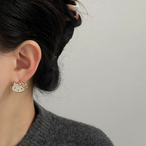 Nuovo oro placcato Iced Out gatto orecchino simpatico cartone animato animale gioielli dolce Cz piccolo gattino <span class=keywords><strong>orecchini</strong></span> fibbia <span class=keywords><strong>per</strong></span> le ragazze - Product Image 2