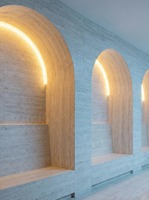 Revêtement mural en pierre de travertin flexible, ultra-mince, grand format, écologique, durable, style moderne, pour décoration intérieure et extérieure de villa