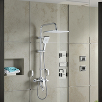 Ensemble colonne de douche à effet pluie en acier inoxydable chromé TM-1005
