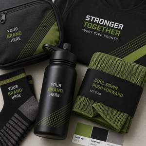 Kit Personalizado de Bienestar Corporativo con Camiseta, Bolsa Bandolera, Botella, Toalla y Tarjeta de Bienvenida - Product Image 4
