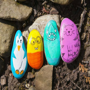 STEM Toy Arts Craft Kit Kinder Kreativität DIY Paint Stone Rock Painting Kit für Anfänger mit Aufkleber Glow in the Dark - Product Image 4