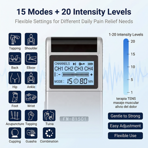 Dispositivo <span class=keywords><strong>de</strong></span> Fisioterapia, Máquina <span class=keywords><strong>de</strong></span> Respiración Asistida, Accesorio para Relajación Muscular, EMS Pulse, 8 Electrodos, 4 Canales - Product Image 5