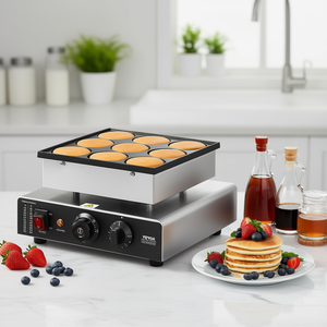 Vevor Machine à crêpes hollandaises 9 trous 76 mm 850 W, antiadhésive, électrique, équipement de cuisson commercial - Product Image 2