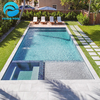 Piscine Spa de Nage Extérieure Enterrée en Fibre de Verre Préfabriquée Composite FRP pour Jardin Personnalisé Grande Maison Familiale Villa, 6m 8m 10m