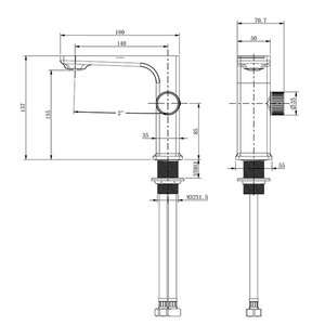 Robinet de lavabo monotrou avec affichage LED, capteur tactile, à poser sur le comptoir, avec cartouche en laiton pour lavabo de salle de bain - Product Image 3