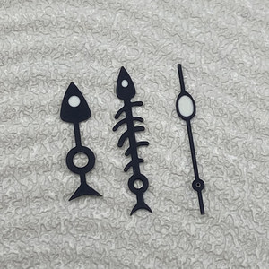 Aiguilles d'horloge simples noires en forme d'arête de poisson pour affichage à trois points - Product Image 2