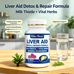 Comprimés Wins Town Liver Aid pour la purification et la protection du foie, complément à base de plantes pour la santé hépatique, 600 mg, 60 comprimés - Product Image 3
