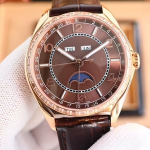 Montre de luxe de qualité supérieure pour homme et femme, corps en or rose et diamants, surface marron, calendrier complet, automatique, mécanique, tendance, nouvelle arrivée - Product Image 2