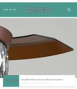 พัดลมติดเพดาน LED คริสตัลคุณภาพสูงขนาด42นิ้วแบบปรับแต่งได้และพับเก็บได้พร้อมรีโมทคอนโทรลและไฟสำหรับห้องนั่งเล่น - Product Image 2