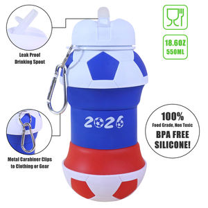 Bouteille d'eau pliable en silicone personnalisée pour enfants, motif <span class=keywords><strong>gourde</strong></span>, pour la saison de football 2026 - Product Image 3