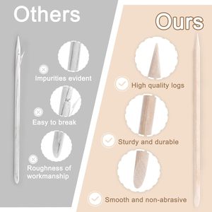 Outil de manucure professionnel à double extrémité Poussoir à cuticules 100pcs Bâtonnets orange pour ongles - Product Image 5