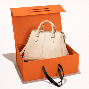 Luxury Premium Design Rigid Flip Top Magnetic Paper Cardboard Large Romantic Bag Packaging Custom Box Packaging for Purse - Product Image 2