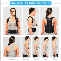 Gilet de soutien dorsal et lombaire professionnel réglable pour adulte, en mousse respirante, pour la correction de la posture et de la cyphose latérale