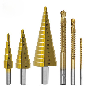 Step <b>Drill</b> <b>Bit</b> Set Metric 6 Piece TiCN Coated Hex Shank For Nonferrous Metals Woodworking - Product Image 1
