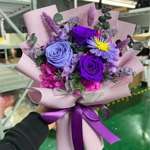 <span class=keywords><strong>Bouquet</strong></span> de roses éternelles pour cadeau d'amie, peut durer 3 à 5 ans, fleur séchée pour la fête des mères et la Saint-Valentin - Product Image 3
