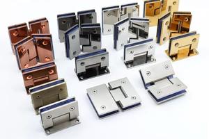 DEVE Bisagras de latón de 90 grados de alta resistencia de acero inoxidable para mamparas de ducha, herrajes negros modernos para puertas de ducha y ventanas de baño - Product Image 2