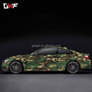 Queenbox 1 x 16,4 ft Camo Vinyl Wraps, Woodland Esdoorn Camouflage Zelfklevende Auto Sticker Sticker Film Air Release Roll, Plant 11