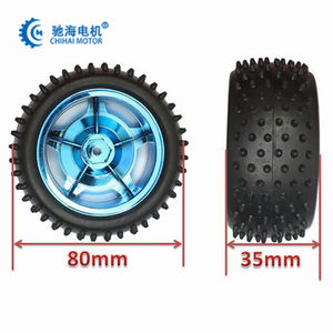 ล้อยางสำหรับหุ่นยนต์อัจฉริยะ ขนาดเส้นผ่านศูนย์กลาง 80 มม. พร้อมขายึดมอเตอร์ + ข้อต่อ 6 มม. + มอเตอร์เกียร์ทดรอบ DC รุ่น GM37-520 แกนหมุน 6 มม. - Product Image 6