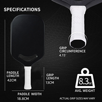 Raquette de pickleball professionnelle sans bords, thermoformée en fibre de carbone et noyau en nid d'abeille PP, personnalisable pour l'entraînement et les matchs