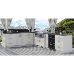 Grilles résistantes aux intempéries sur mesure, armoires de cuisine extérieures en acier inoxydable, ensemble complet d'armoires de cuisine modulaires - Product Image 2