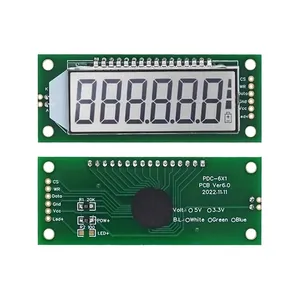 Módulo de placa de pantalla LCD SPI LCD de 6 dígitos y 8 segmentos con retroiluminación DC 5V TM1622 Chip de controlador Compatible con HT1622 para Arduino