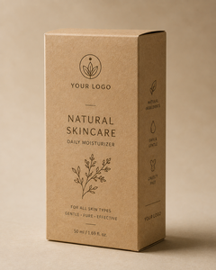 Caja Cosmética de Cartón Color Marfil con Logotipo Estampado en Oro Personalizado, Caja de Embalaje Rectangular Plegable y Suave para Productos de Belleza - Product Image 5