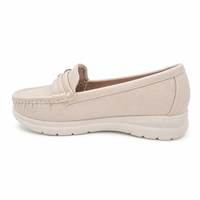 Chaussures plates confortables pour femmes, personnalisables en gros, avec boucle à l'avant, semelle extérieure en PU, légères, imperméables et résistantes aux chocs pour la marche