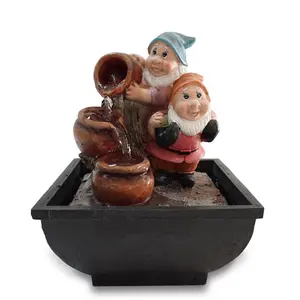 Minyatür cüce kapalı çeşme gnome reçine ev şelale