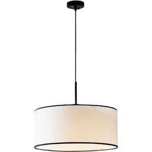 Lampe suspendue de style nordique, ronde, en tissu crème, Led E27, pour salon, chambre à coucher, salle à manger - Product Image 5