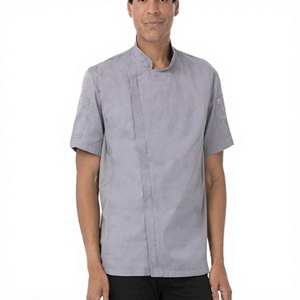 Chaqueta de Chef Unisex de Manga Corta con Cierre de Broches, Tejido de Poliéster/Algodón Transpirable, Uniforme para Restaurante y Bar - Product Image 3