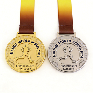 Médailles personnalisées du championnat de tennis de France |   Récompenses en métal <span class=keywords><strong>or</strong></span>/argent/bronze avec ruban dégradé - Product Image 2