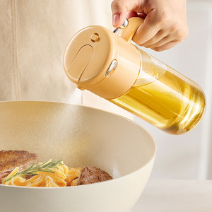 Botella de aceite de vidrio con pulverizador automático Xinzao 2 en 1, botella de condimentos para el hogar, de grado alimenticio, de gran capacidad, para ensaladas. - Product Image 3