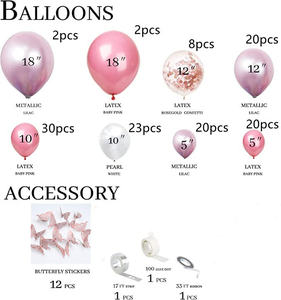 Kit d'arche de ballons avec confettis métalliques violets et autocollants papillons roses pour décoration de fête, fournisseur de ballons pour anniversaire de fille - Product Image 4