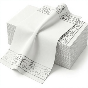 Serviettes <span class=keywords><strong>en</strong></span> <span class=keywords><strong>papier</strong></span> imprimées aspect lin de qualité supérieure pour la table de fête et les occasions de remise de diplôme - Product Image 1