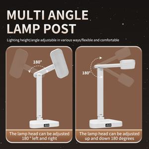 Lámpara de Escritorio LED Recargable de 1200mA con Reloj, Portalápices, Protección Ocular, Temporizador y Función Táctil para Lectores - Product Image 5