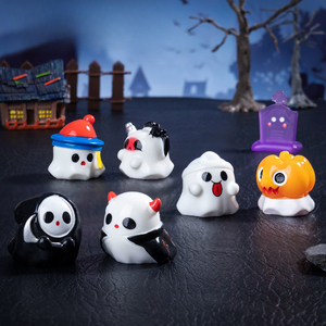 Venta al por mayor lindo Halloween pequeño fantasma resina adornos Micro paisaje pequeñas artesanías de decoración - Product Image 3