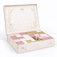 Boîte à dragées personnalisée à couvercle rabattable multi-compartiments, boîte cadeau souvenir en carton rigide