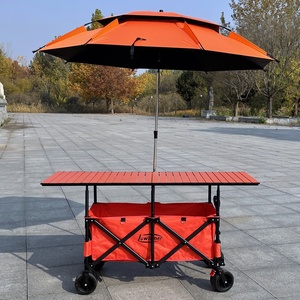 Chariot de marché pliable en métal de grande taille avec logo personnalisé, table 167*60, auvent imperméable, chariot de camping, chariot de jardin, chariot de randonnée - Product Image 4
