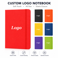 Carnet de notes personnalisé avec logo d'entreprise, couverture en cuir PU, format A5, reliure rigide, avec logo