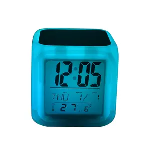 นาฬิกาตั้งโต๊ะเปล่าระเหิด LED นาฬิกาปลุกดิจิตอลเครื่องชาร์จไร้สายนาฬิกาปลุกดิจิตอลนาฬิกาตั้งโต๊ะ