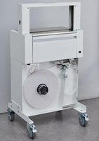 Machine de cerclage électrique automatique de type au sol 50 mm pour papier/film OPP, idéale pour l'emballage alimentaire, les boissons, les rideaux, les caisses et les moteurs.
