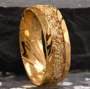 Lớp <span class=keywords><strong>2025</strong></span> Nhẫn 8Mm Vàng Vàng Damascus Thép Thời Trang Nhẫn Cưới Và Đính Hôn Ban Nhạc Tùy Chỉnh Sang Trọng Nhẫn Cho Nam Giới - Product Image 3
