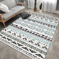 Tapis géométrique de style marocain Wan Xinlong, rectangulaire, antidérapant, lavable à l'eau, pour salon, chambre à coucher