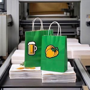 Eco Friendly Custom Paper <b>Bags</b> for Leafy Greens Vegetables Large Green Food Packaging Paper <b>Bags</b> - Product Image 1