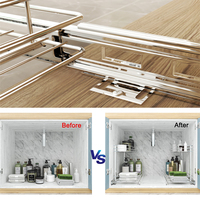 2 Tier Pull Out Cabinet Organizer Draht korb Heavy Duty Slide Out Küchen schrank Lagerung Organisation Schiebe regale