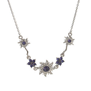 Hongtong, recién llegado, aleación de circón púrpura, flor brillante, lindo, alto pulido, joyería de moda, collar con colgante - Product Image 4