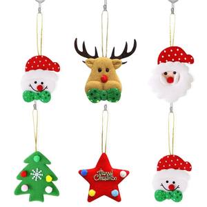 Nueva alta calidad dibujos animados felpa Santa Claus estrella árbol de Navidad decoración pequeño colgante Reno muñeco de nieve ornamento - Product Image 5